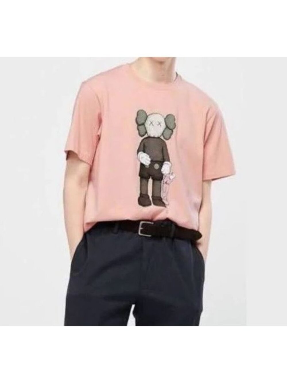 Kaws x Uniqlo Mens Unisex Companion Tee Stuffie Shirt Size Large Pink SP EXC